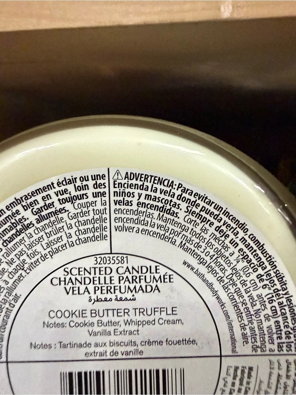 Bath & Body Works Cookie Butter Truffle Candle - Brown & Gold